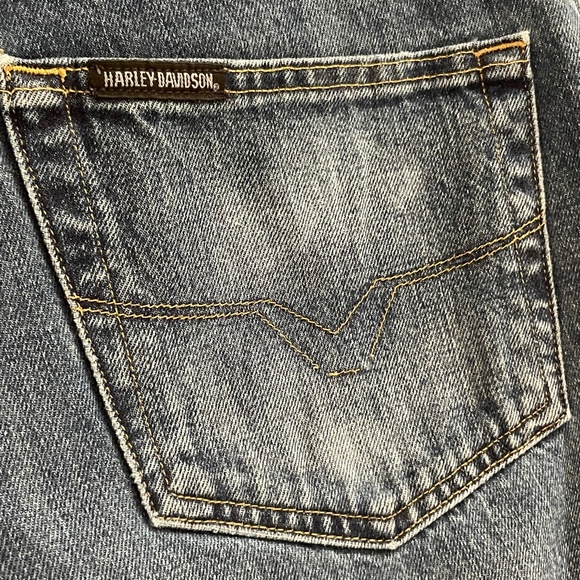 Harley-Davidson Men's Classic Boot Cut Jeans Blue Washed Denim 99027-09VM Sz 34 - Picture 9 of 16